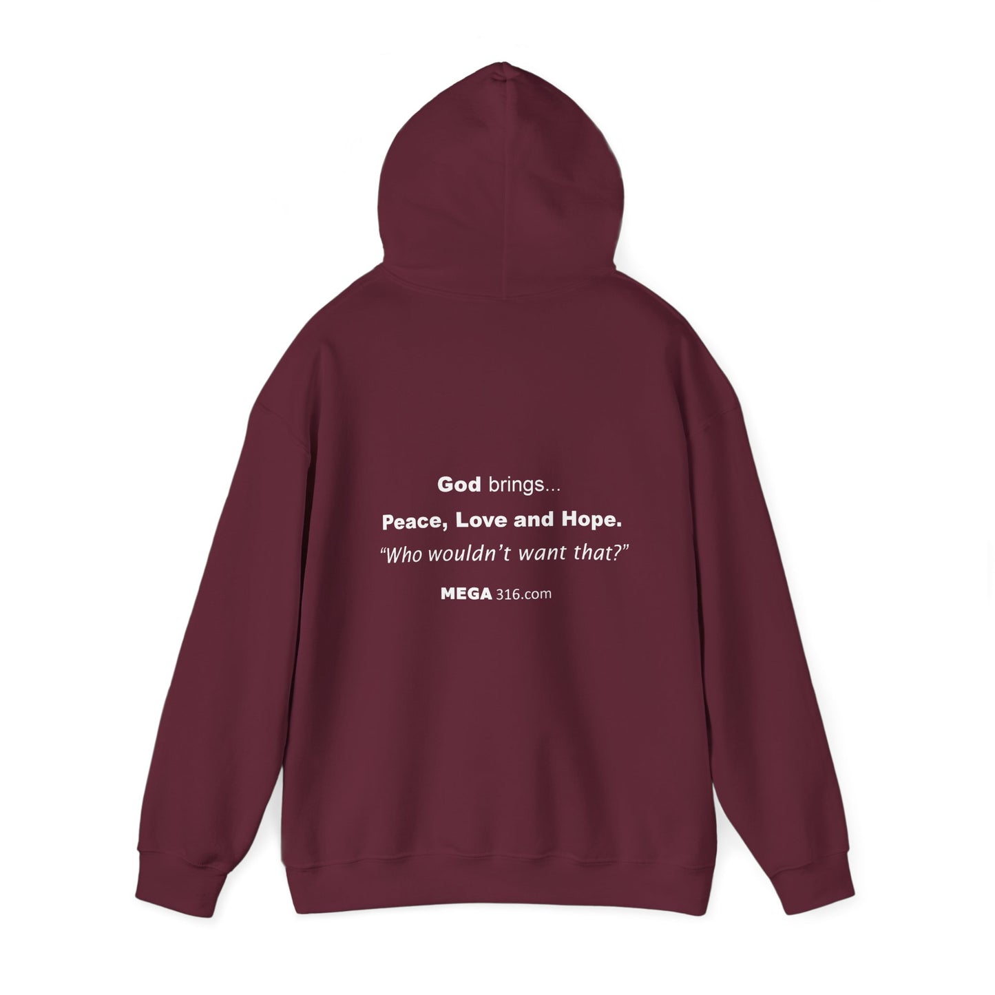 Unisex Heavy Blend™ Hooded Sweatshirt Peace Love Hope MSG
