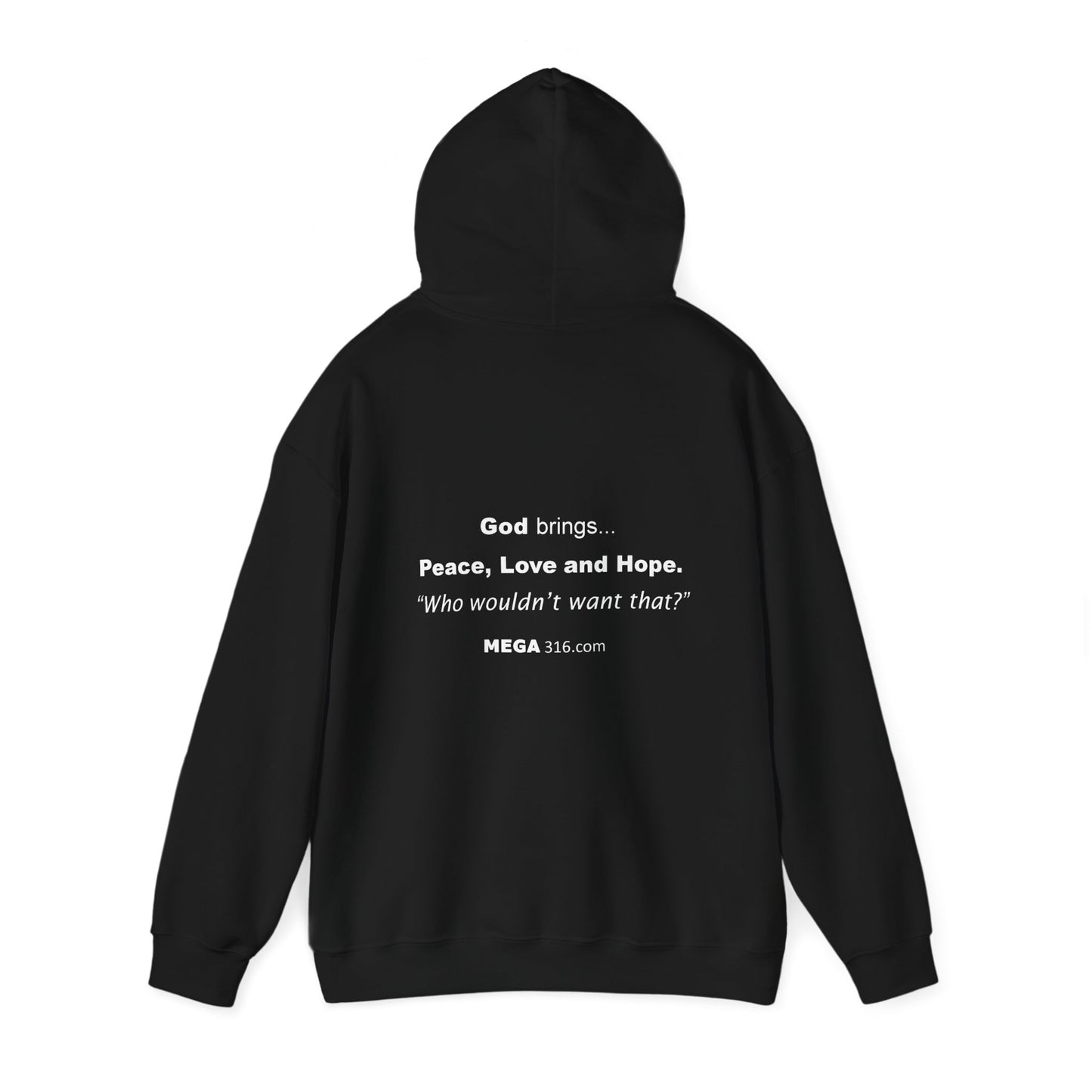 Unisex Heavy Blend™ Hooded Sweatshirt Peace Love Hope MSG