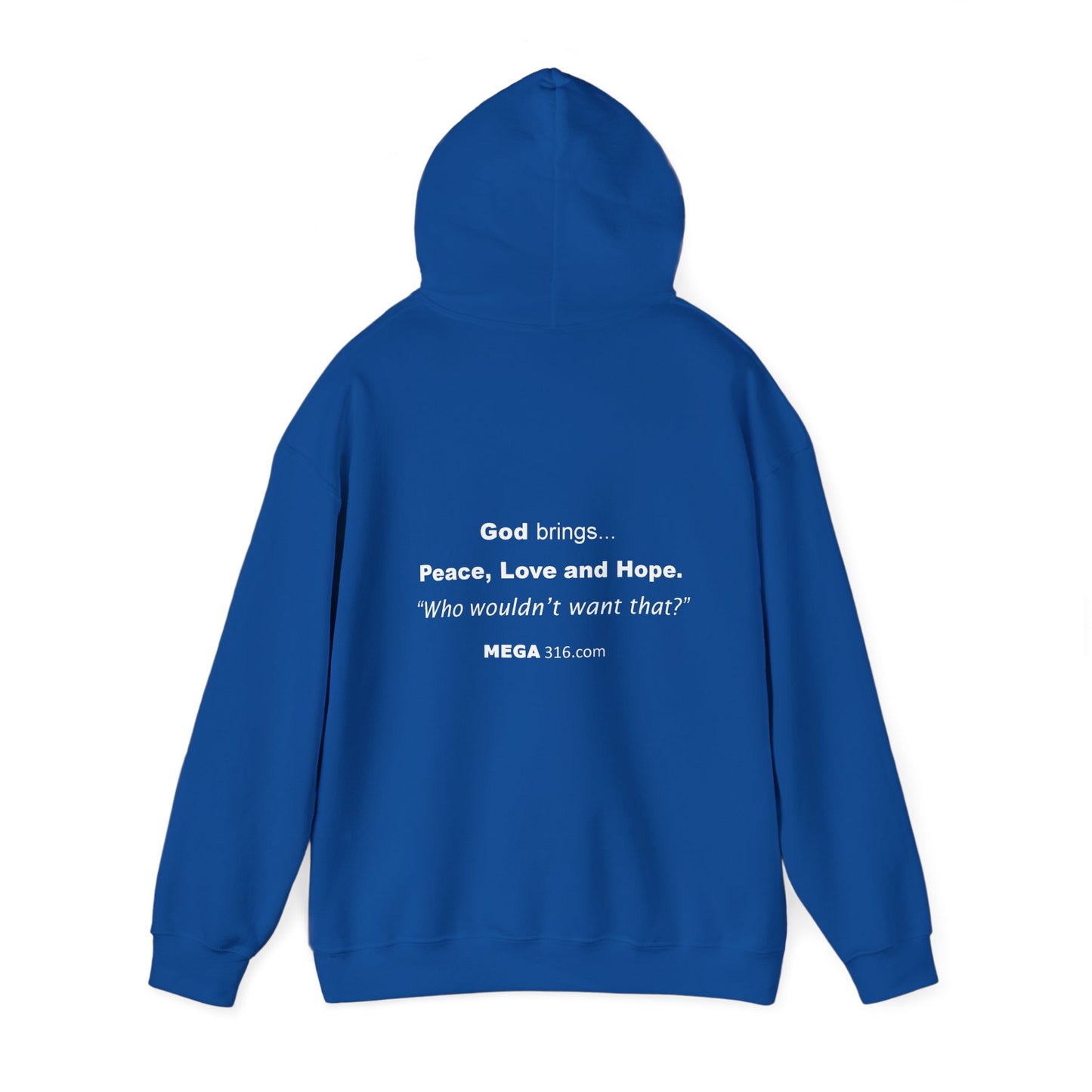 Unisex Heavy Blend™ Hooded Sweatshirt Peace Love Hope MSG