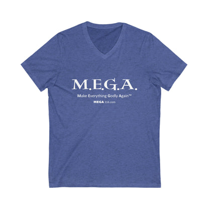 Unisex Jersey Short Sleeve V-Neck Tee LOGO