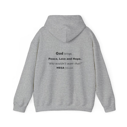 Unisex Heavy Blend™ Hooded Sweatshirt Peace Love Hope MSG