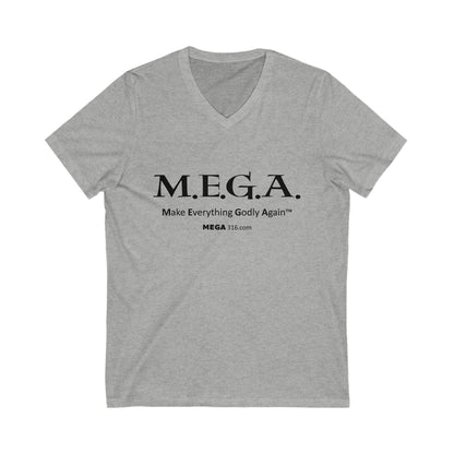 Unisex Jersey Short Sleeve V-Neck Tee LOGO