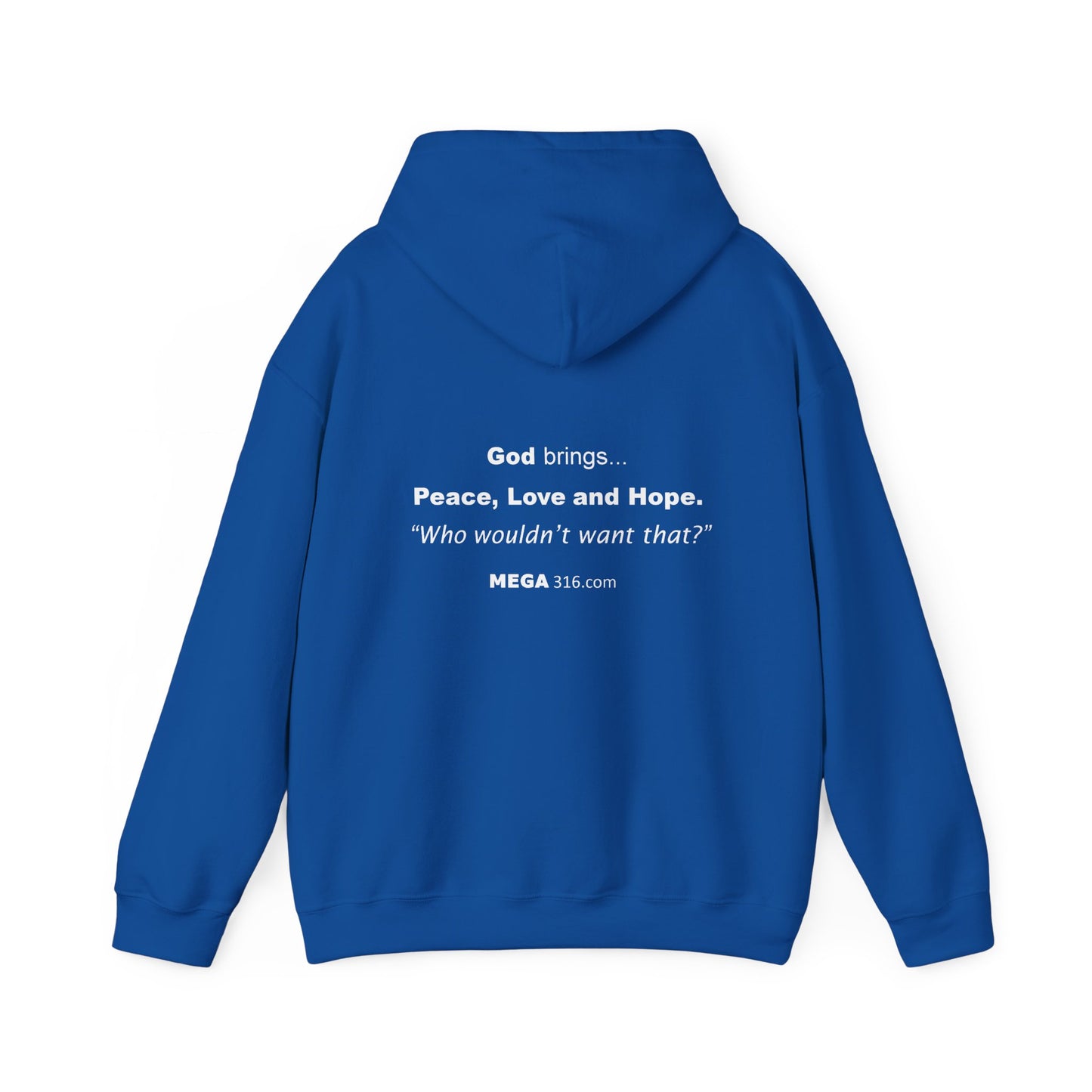 Unisex Heavy Blend™ Hooded Sweatshirt Peace Love Hope MSG
