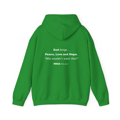 Unisex Heavy Blend™ Hooded Sweatshirt Peace Love Hope MSG