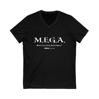 Unisex Jersey Short Sleeve V-Neck Tee LOGO